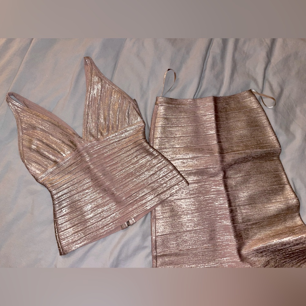 Herve Leger 2 piece top and skirt set